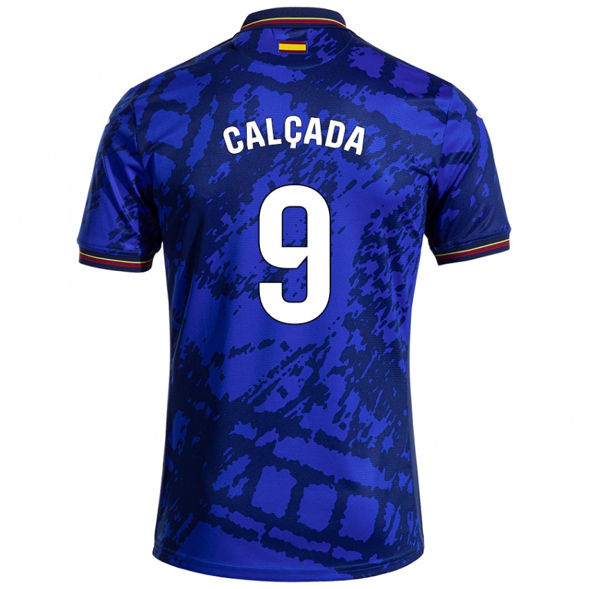 Niño Camiseta Gonzalo Calçada #9 Azul Más Oscuro 1ª Equipación 2024/25 La Camisa México