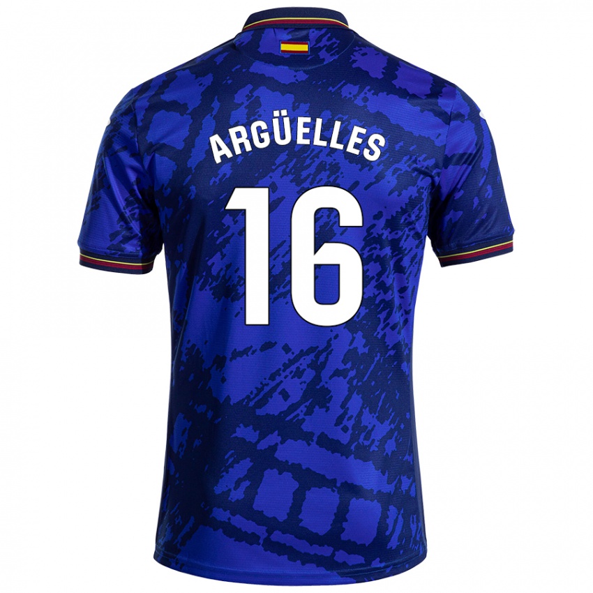 Niño Camiseta David Argüelles #16 Azul Más Oscuro 1ª Equipación 2024/25 La Camisa México