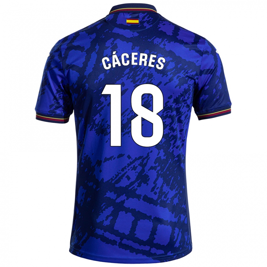 Niño Camiseta Damián Cáceres #18 Azul Más Oscuro 1ª Equipación 2024/25 La Camisa México