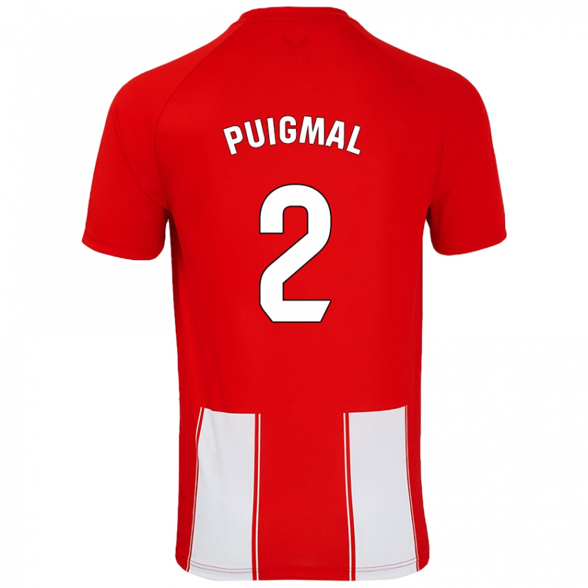 Niño Camiseta Arnau Puigmal #2 Rojo Blanco 1ª Equipación 2024/25 La Camisa México