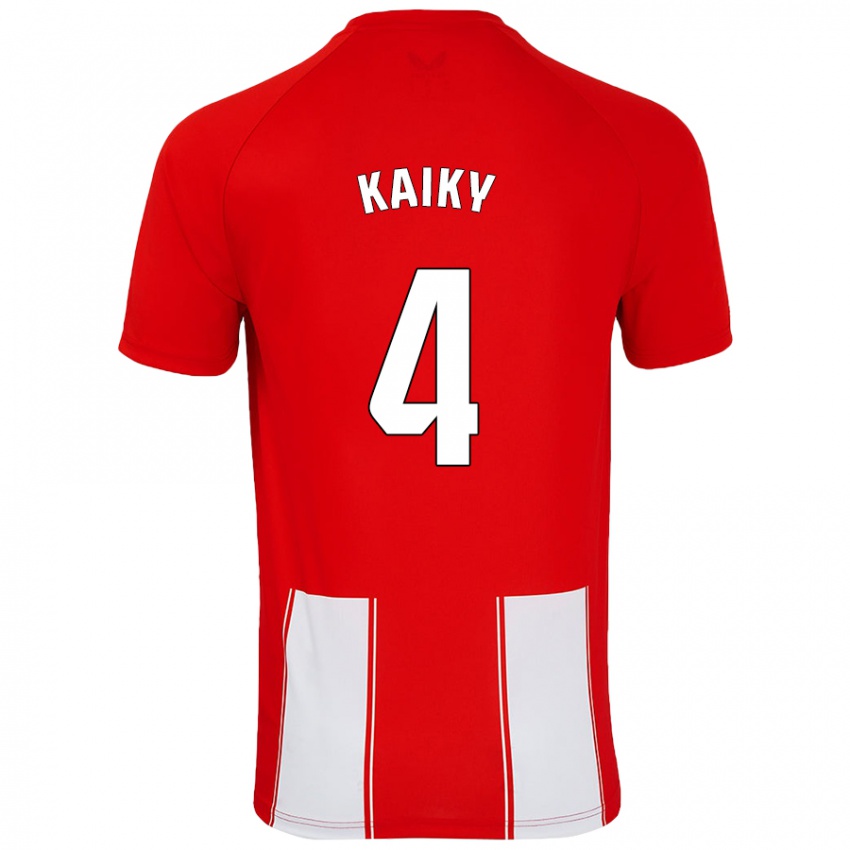 Niño Camiseta Kaiky #4 Rojo Blanco 1ª Equipación 2024/25 La Camisa México