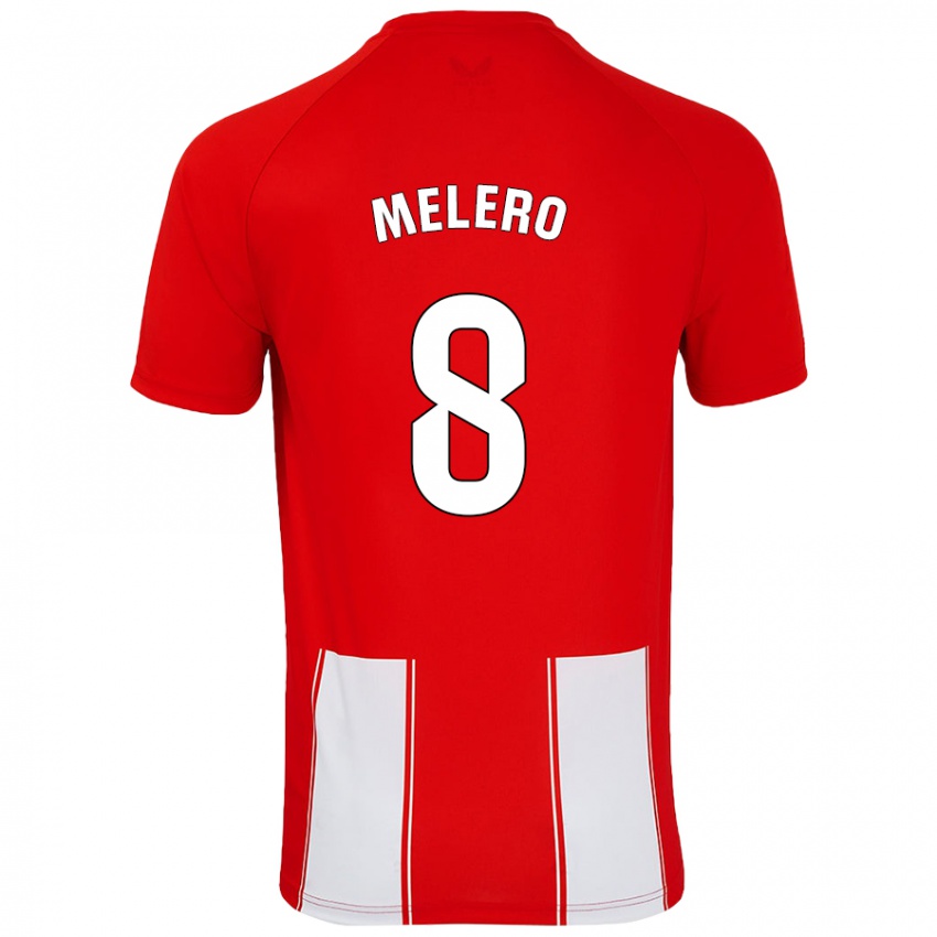 Niño Camiseta Gonzalo Melero #8 Rojo Blanco 1ª Equipación 2024/25 La Camisa México