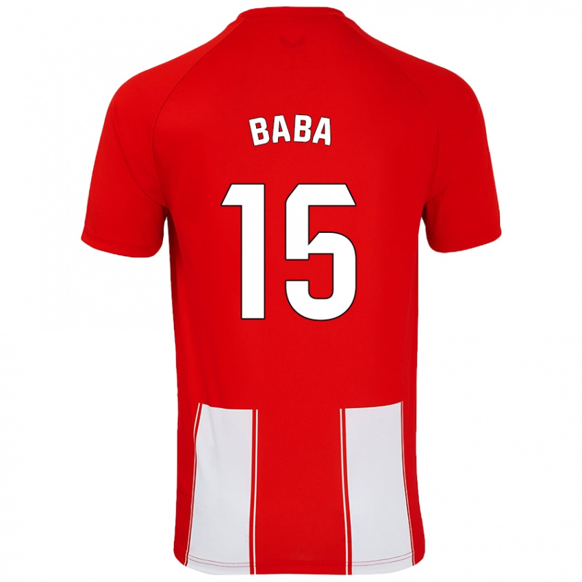 Niño Camiseta Iddrisu Baba #15 Rojo Blanco 1ª Equipación 2024/25 La Camisa México