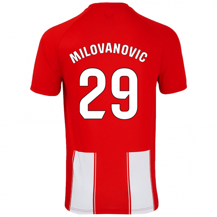 Niño Camiseta Marko Milovanovic #29 Rojo Blanco 1ª Equipación 2024/25 La Camisa México