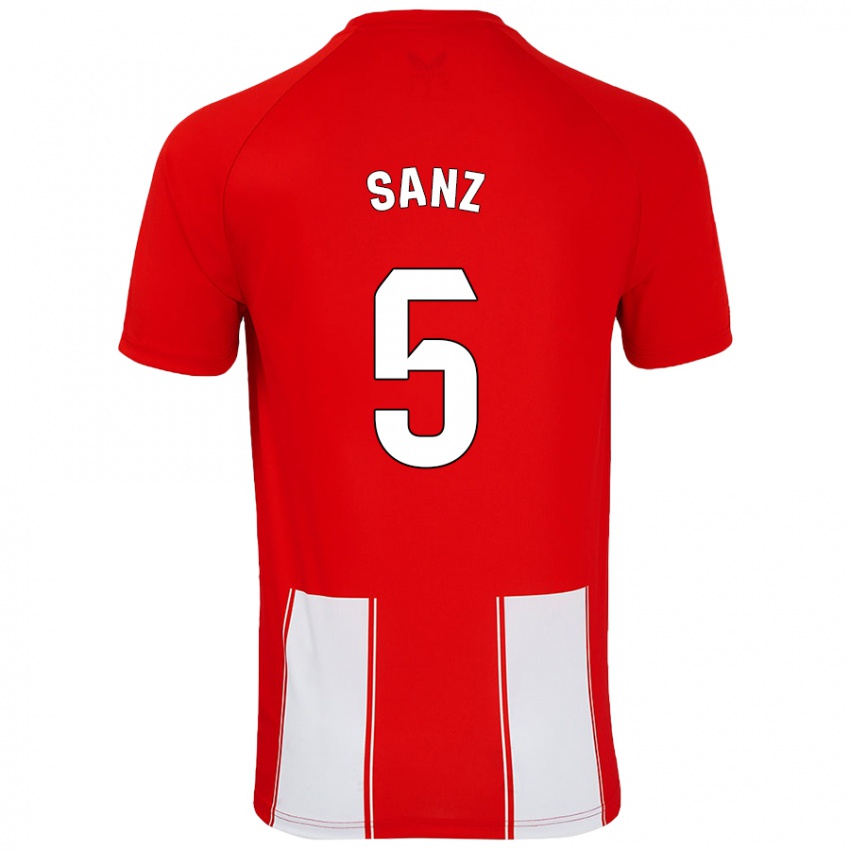 Niño Camiseta Paco Sanz #5 Rojo Blanco 1ª Equipación 2024/25 La Camisa México