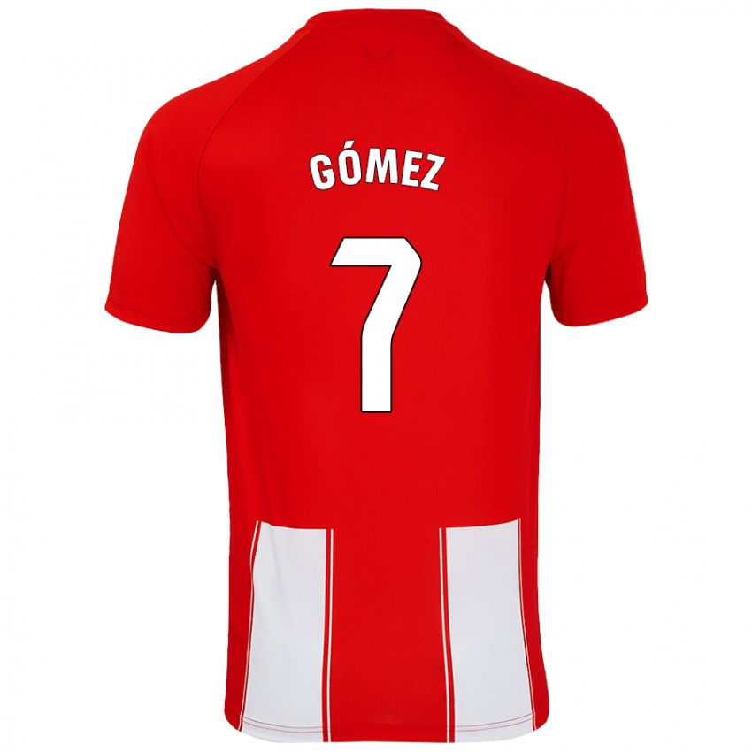 Niño Camiseta Valen Gómez #7 Rojo Blanco 1ª Equipación 2024/25 La Camisa México