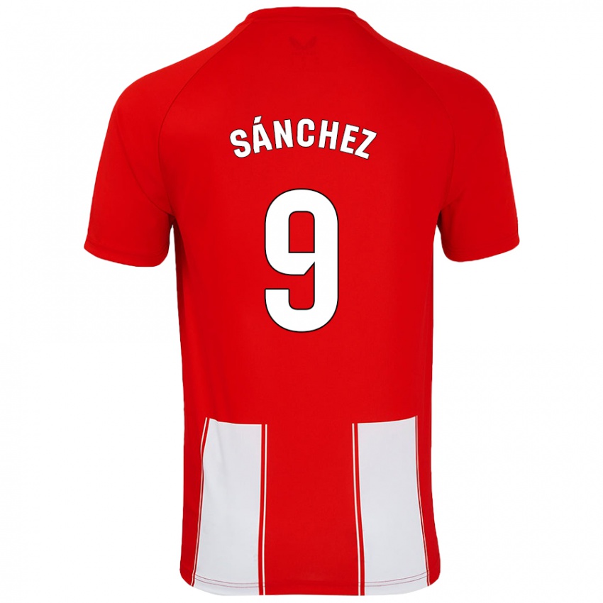 Niño Camiseta Loren Sánchez #9 Rojo Blanco 1ª Equipación 2024/25 La Camisa México