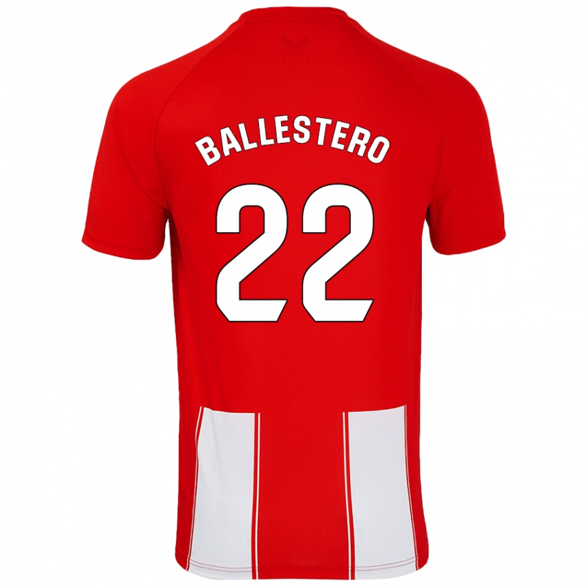 Niño Camiseta Carlos Ballestero #22 Rojo Blanco 1ª Equipación 2024/25 La Camisa México