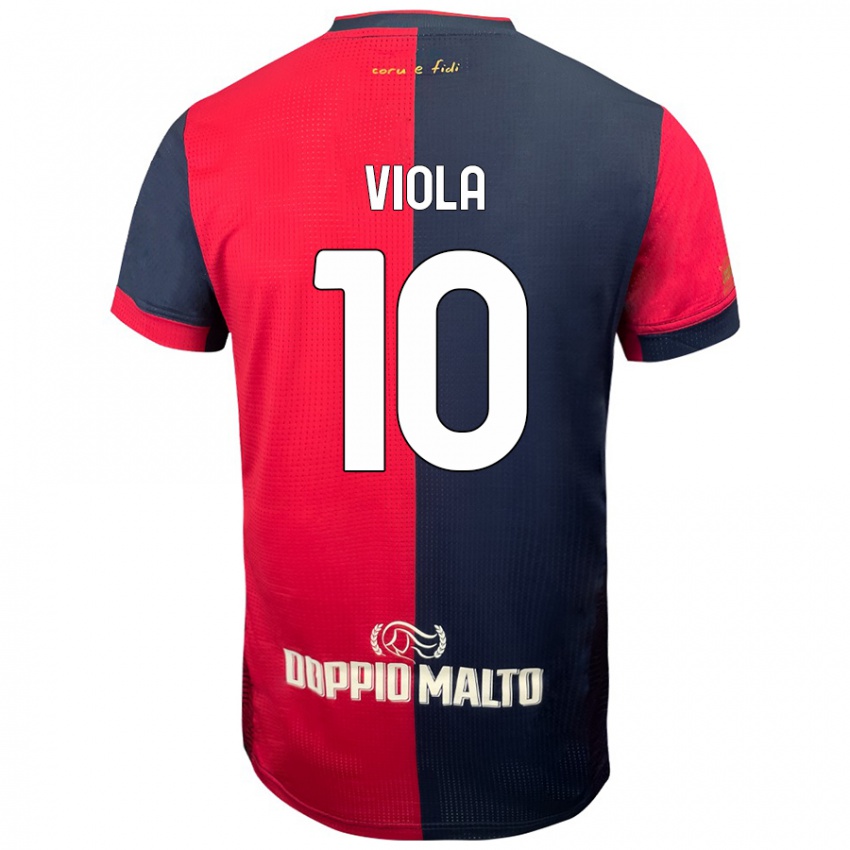 Niño Camiseta Nicolas Viola #10 Rojo Azul Más Oscuro 1ª Equipación 2024/25 La Camisa México