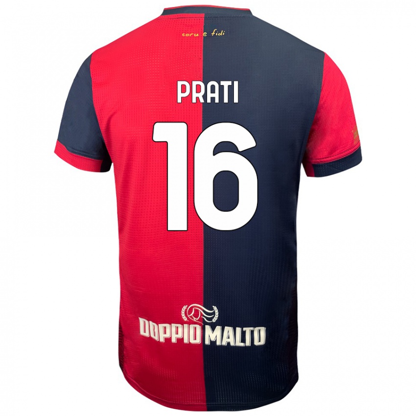 Niño Camiseta Matteo Prati #16 Rojo Azul Más Oscuro 1ª Equipación 2024/25 La Camisa México