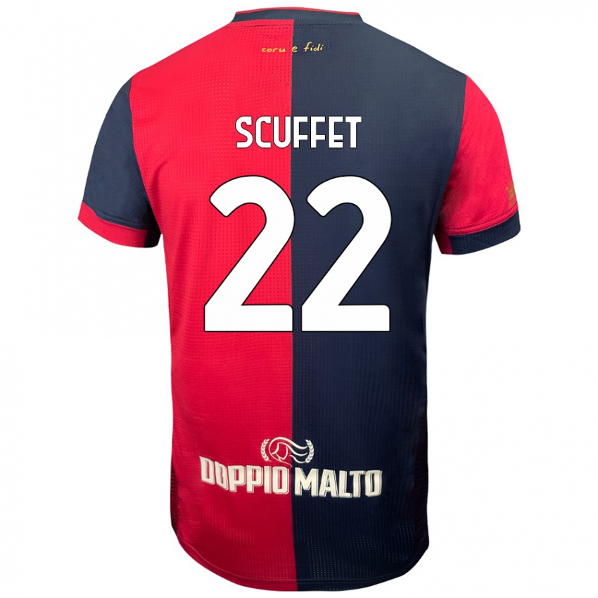 Niño Camiseta Simone Scuffet #22 Rojo Azul Más Oscuro 1ª Equipación 2024/25 La Camisa México