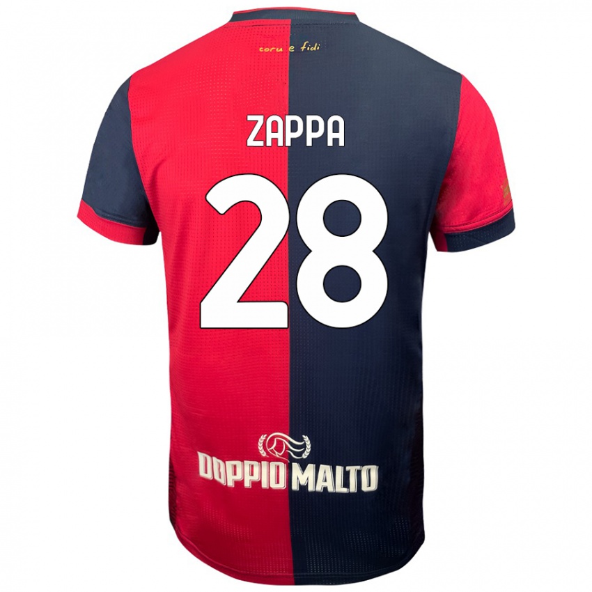 Niño Camiseta Gabriele Zappa #28 Rojo Azul Más Oscuro 1ª Equipación 2024/25 La Camisa México