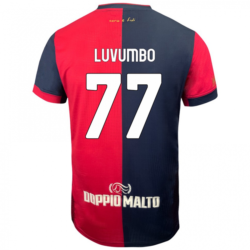 Niño Camiseta Zito Luvumbo #77 Rojo Azul Más Oscuro 1ª Equipación 2024/25 La Camisa México