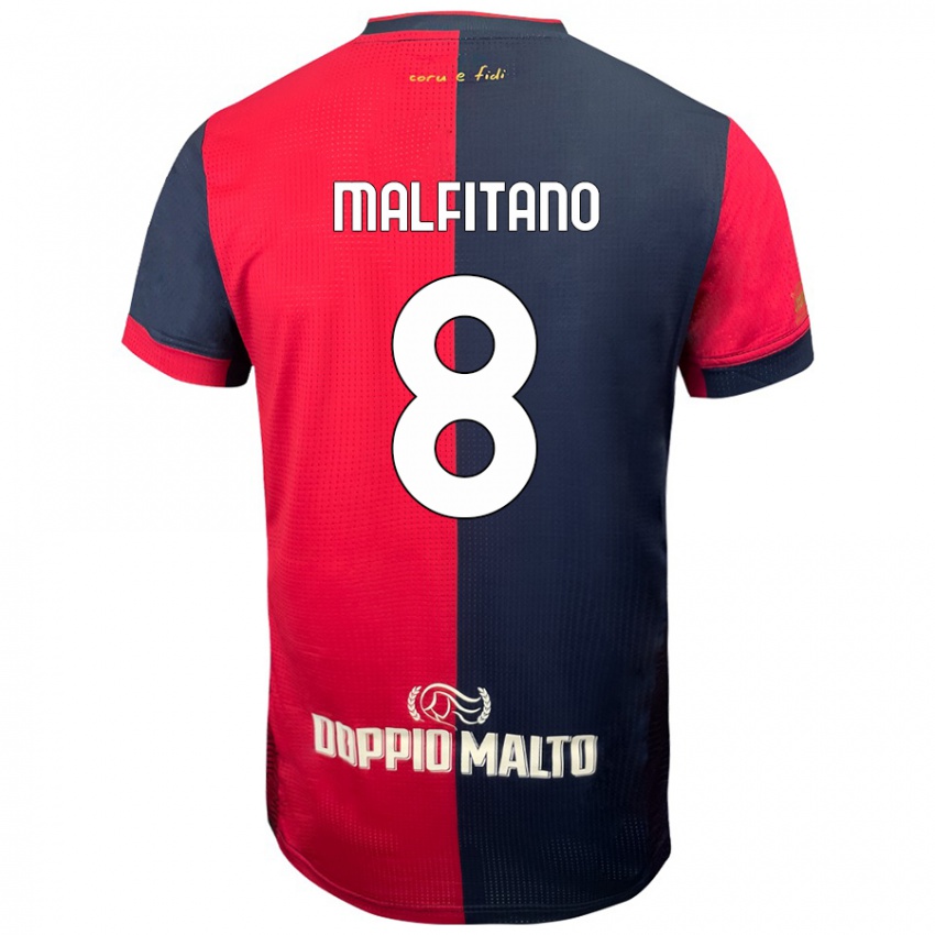 Niño Camiseta Roberto Malfitano #8 Rojo Azul Más Oscuro 1ª Equipación 2024/25 La Camisa México