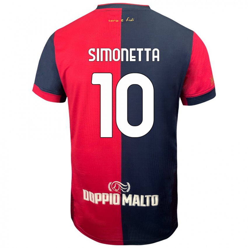 Niño Camiseta Jacopo Simonetta #10 Rojo Azul Más Oscuro 1ª Equipación 2024/25 La Camisa México