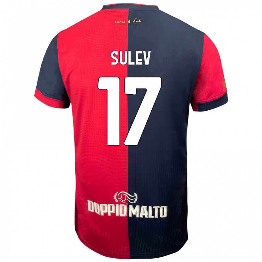 Niño Camiseta Ivan Sulev #17 Rojo Azul Más Oscuro 1ª Equipación 2024/25 La Camisa México