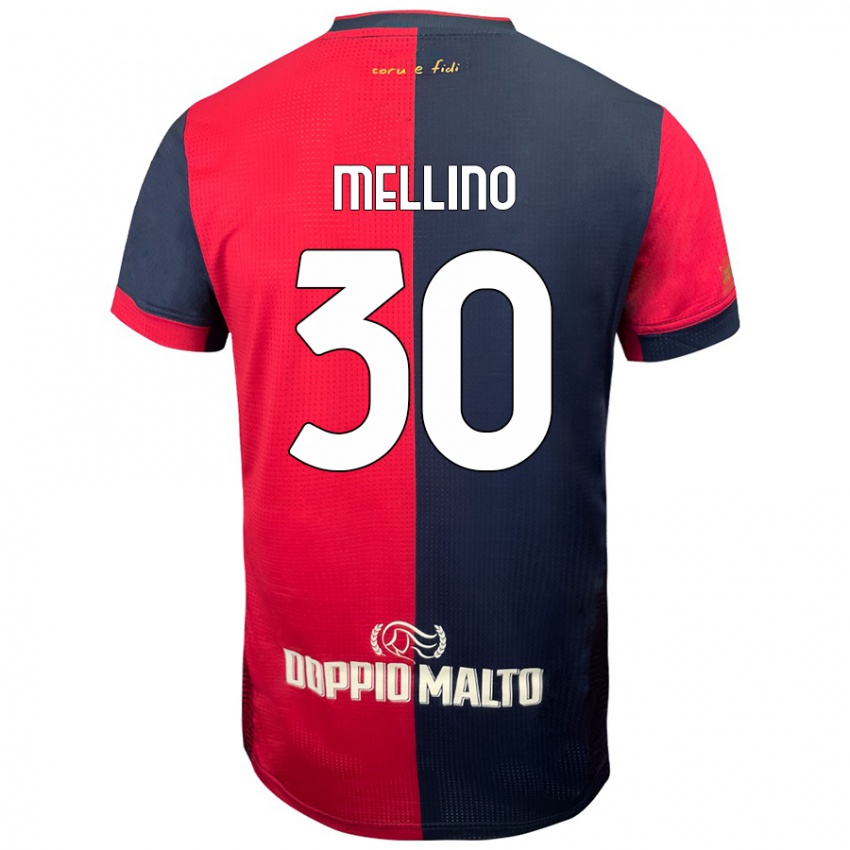 Niño Camiseta Carlo Mellino #30 Rojo Azul Más Oscuro 1ª Equipación 2024/25 La Camisa México