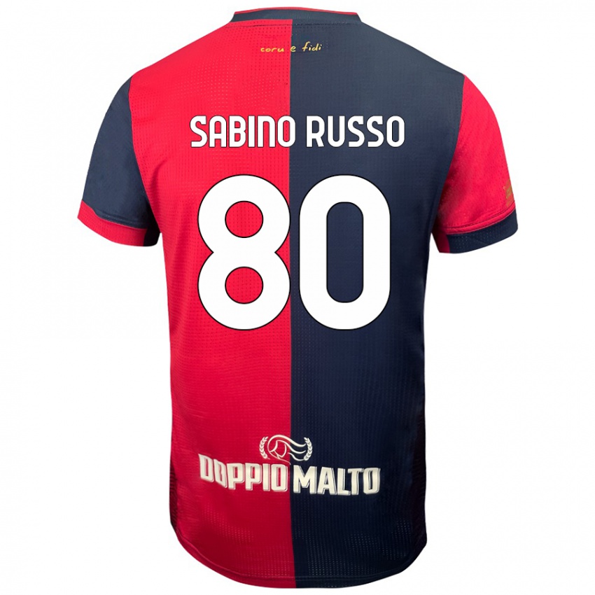 Niño Camiseta Alessandro Sabino Russo #80 Rojo Azul Más Oscuro 1ª Equipación 2024/25 La Camisa México