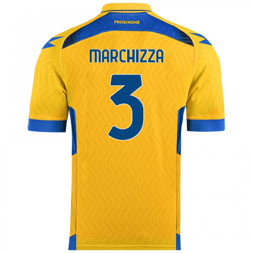 Niño Camiseta Riccardo Marchizza #3 Amarillo 1ª Equipación 2024/25 La Camisa México