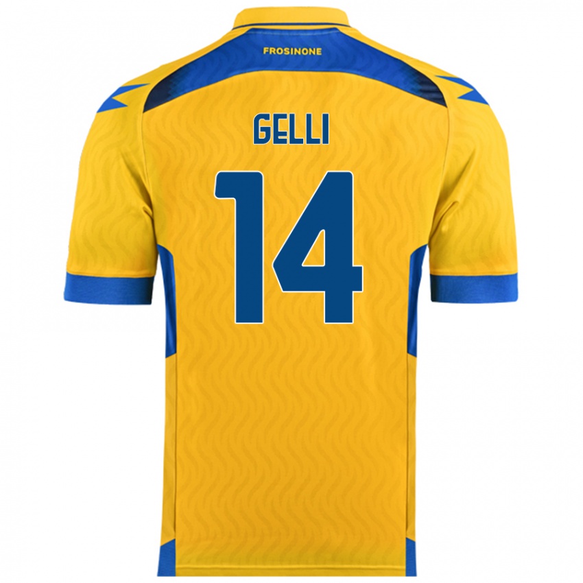 Niño Camiseta Francesco Gelli #14 Amarillo 1ª Equipación 2024/25 La Camisa México