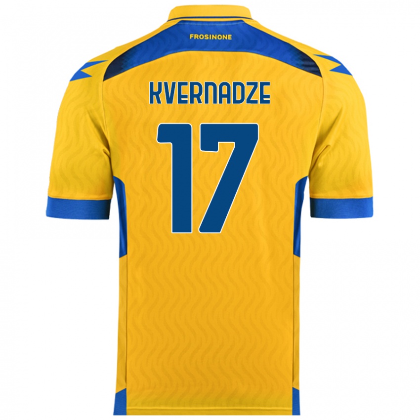 Niño Camiseta Giorgi Kvernadze #17 Amarillo 1ª Equipación 2024/25 La Camisa México