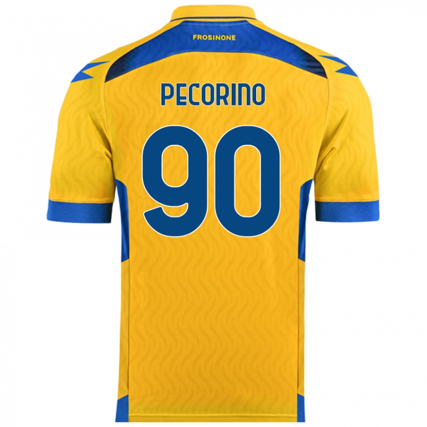 Niño Camiseta Emanuele Pecorino #90 Amarillo 1ª Equipación 2024/25 La Camisa México