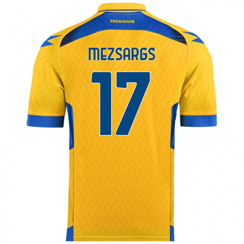 Niño Camiseta Kristians Mezsargs #17 Amarillo 1ª Equipación 2024/25 La Camisa México