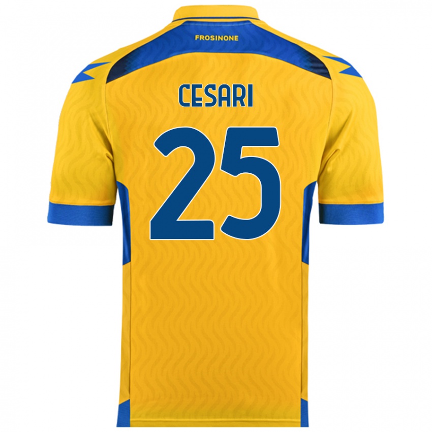 Niño Camiseta Nicolò Cesari #25 Amarillo 1ª Equipación 2024/25 La Camisa México