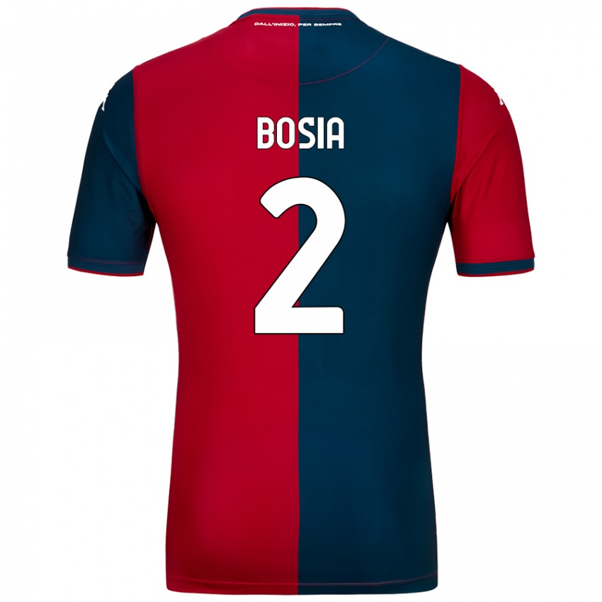 Niño Camiseta Davide Bosia #2 Rojo Azul Oscuro 1ª Equipación 2024/25 La Camisa México