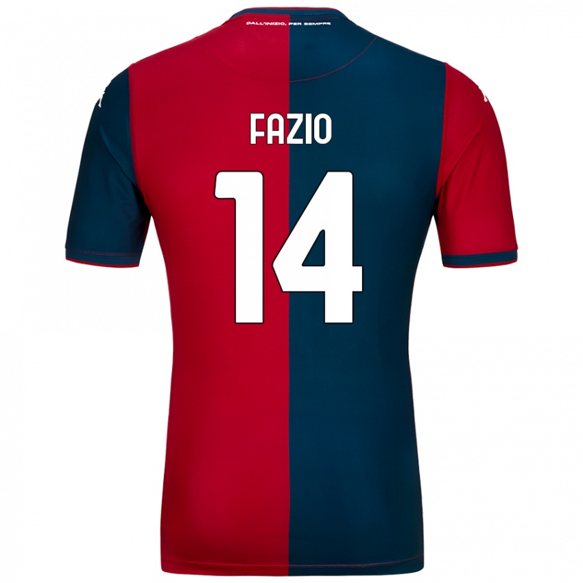 Niño Camiseta Tommaso Fazio #14 Rojo Azul Oscuro 1ª Equipación 2024/25 La Camisa México