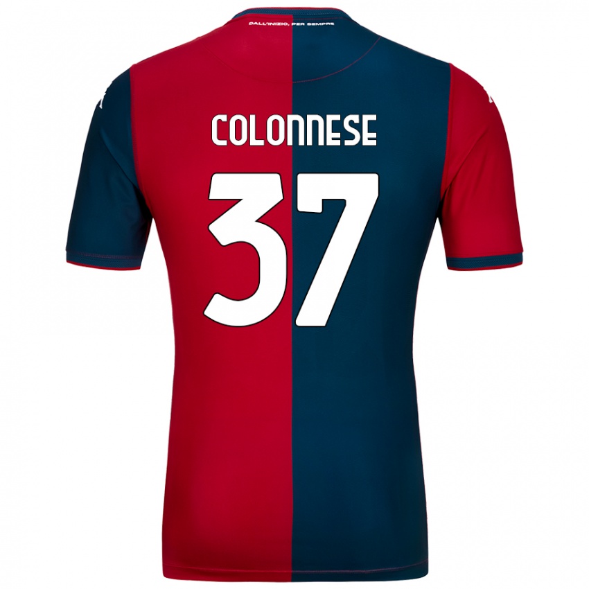 Niño Camiseta Lorenzo Colonnese #37 Rojo Azul Oscuro 1ª Equipación 2024/25 La Camisa México