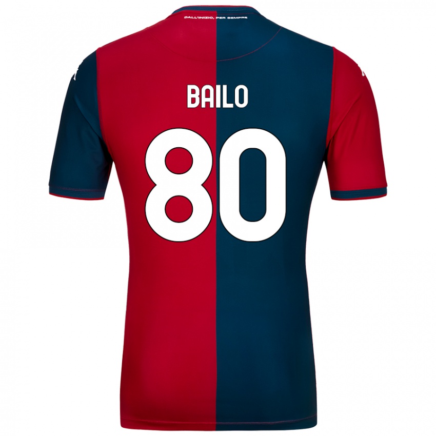 Niño Camiseta Giorgio Bailo #80 Rojo Azul Oscuro 1ª Equipación 2024/25 La Camisa México