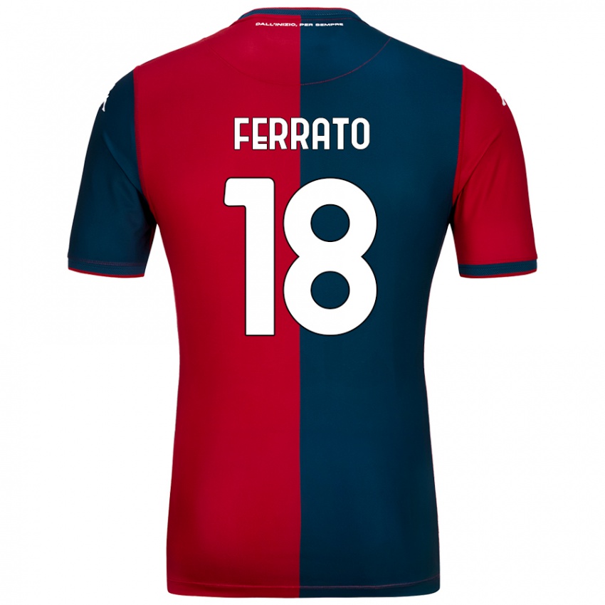 Niño Camiseta Claudia Ferrato #18 Rojo Azul Oscuro 1ª Equipación 2024/25 La Camisa México