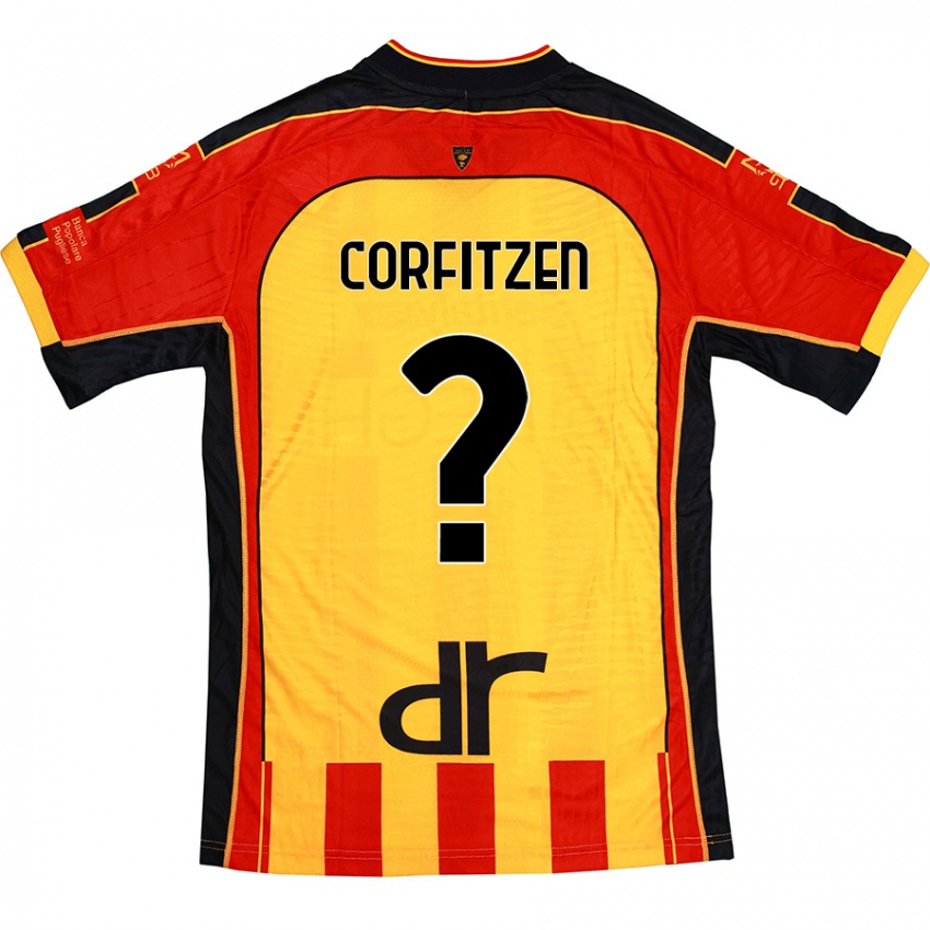 Niño Camiseta Jeppe Corfitzen #0 Amarillo Rojo 1ª Equipación 2024/25 La Camisa México