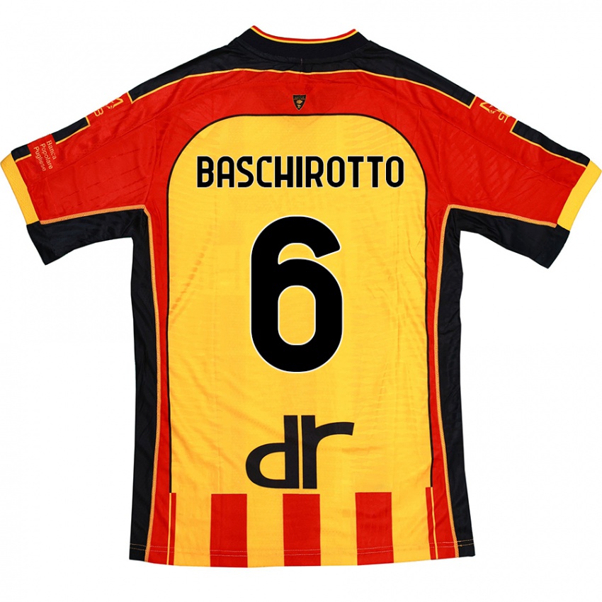 Niño Camiseta Federico Baschirotto #6 Amarillo Rojo 1ª Equipación 2024/25 La Camisa México