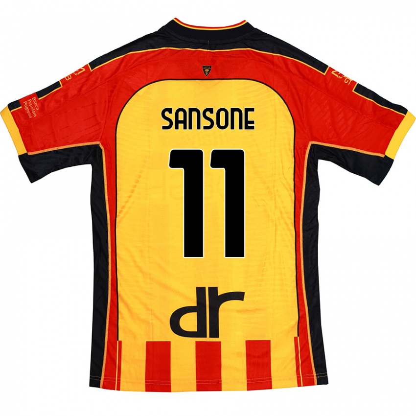 Niño Camiseta Nicola Sansone #11 Amarillo Rojo 1ª Equipación 2024/25 La Camisa México