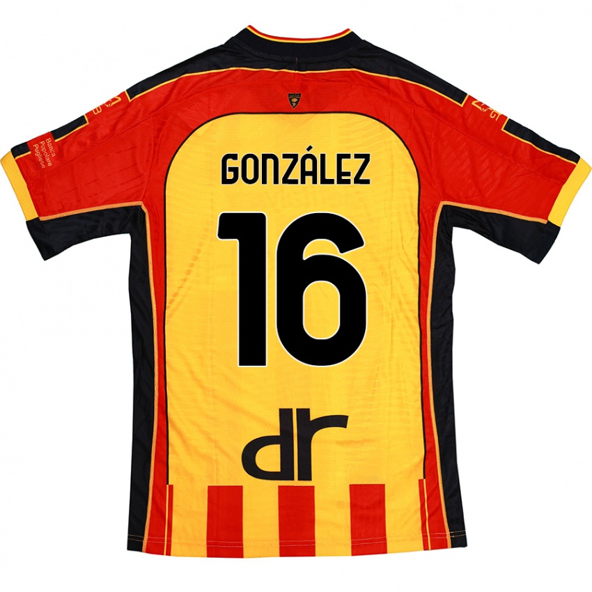 Niño Camiseta Joan González #16 Amarillo Rojo 1ª Equipación 2024/25 La Camisa México