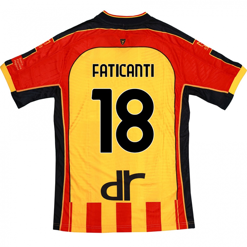 Niño Camiseta Giacomo Faticanti #18 Amarillo Rojo 1ª Equipación 2024/25 La Camisa México