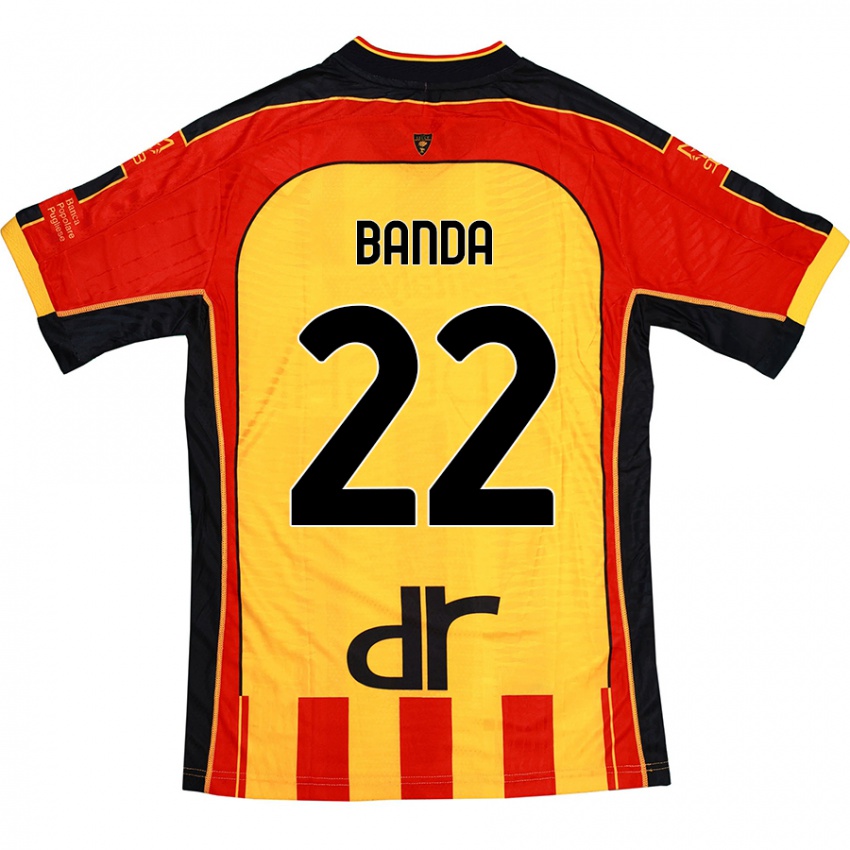 Niño Camiseta Lameck Banda #22 Amarillo Rojo 1ª Equipación 2024/25 La Camisa México