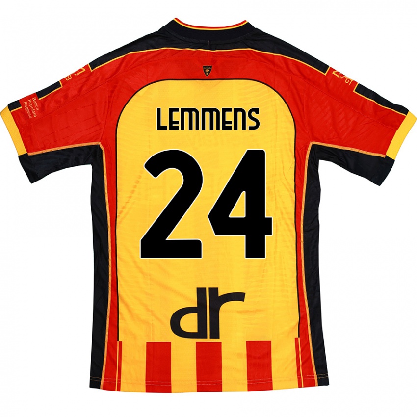 Niño Camiseta Mats Lemmens #24 Amarillo Rojo 1ª Equipación 2024/25 La Camisa México