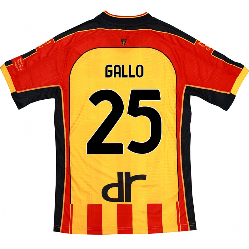 Niño Camiseta Antonino Gallo #25 Amarillo Rojo 1ª Equipación 2024/25 La Camisa México