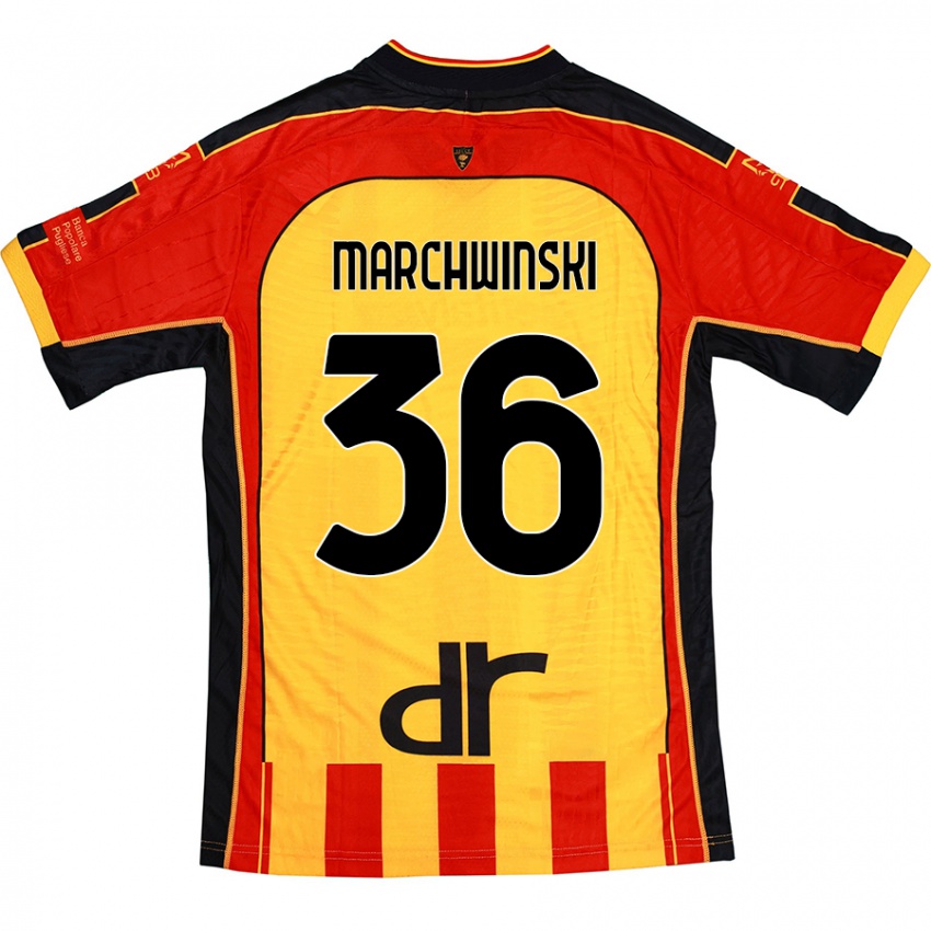 Niño Camiseta Filip Marchwinski #36 Amarillo Rojo 1ª Equipación 2024/25 La Camisa México