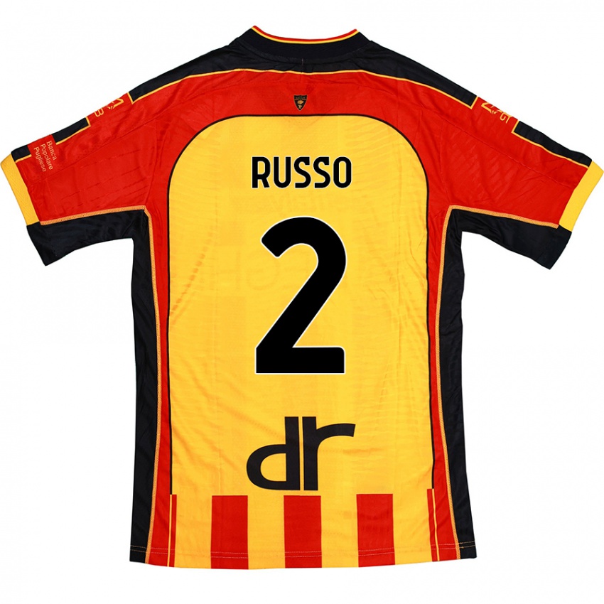 Niño Camiseta Luca Russo #2 Amarillo Rojo 1ª Equipación 2024/25 La Camisa México