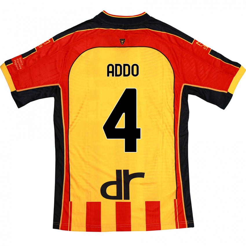 Niño Camiseta Vernon Addo #4 Amarillo Rojo 1ª Equipación 2024/25 La Camisa México