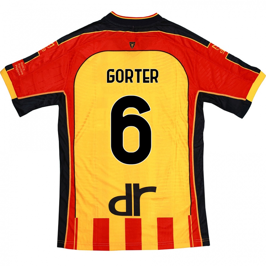 Niño Camiseta Olaf Gorter #6 Amarillo Rojo 1ª Equipación 2024/25 La Camisa México