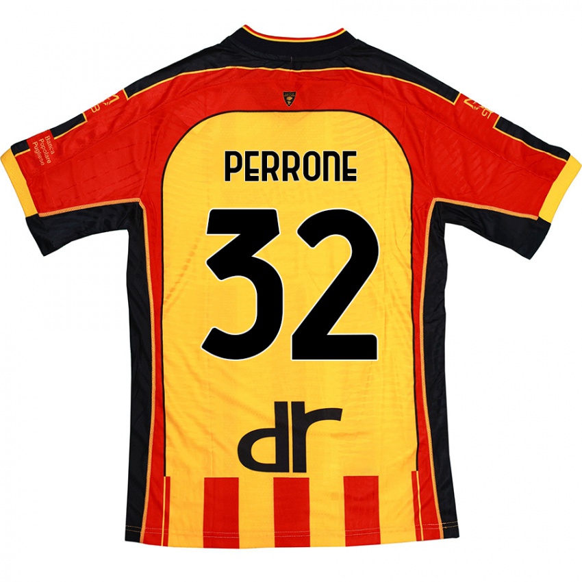 Niño Camiseta Samuele Perrone #32 Amarillo Rojo 1ª Equipación 2024/25 La Camisa México