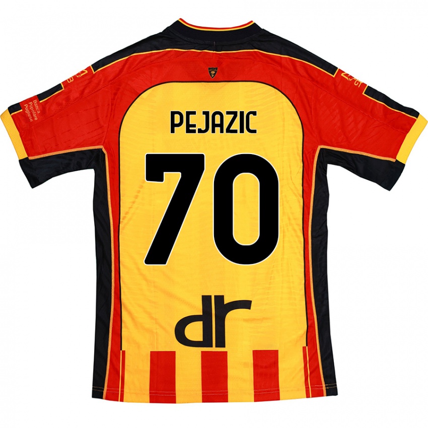 Niño Camiseta Mario Pejazic #70 Amarillo Rojo 1ª Equipación 2024/25 La Camisa México