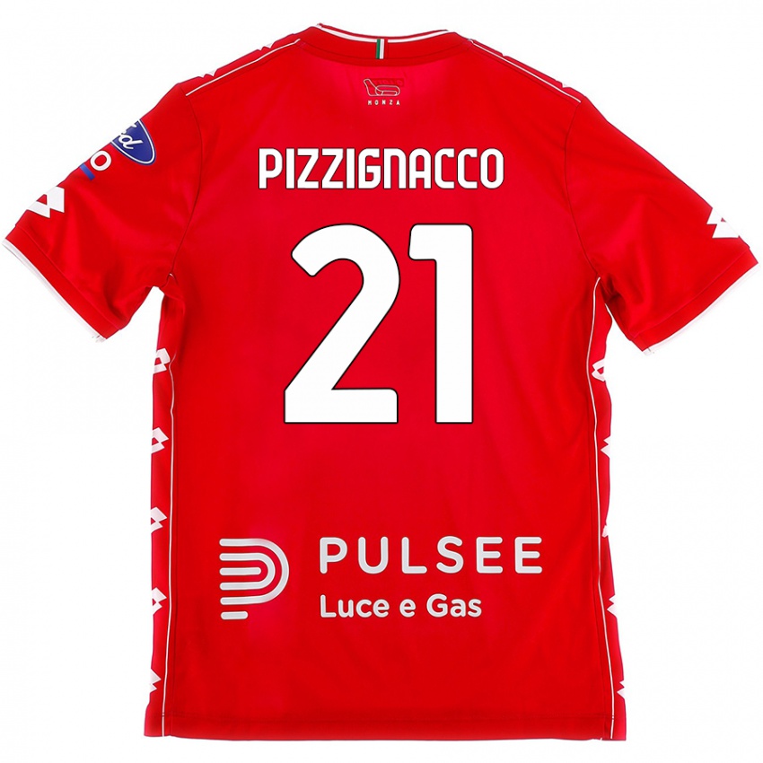 Niño Camiseta Semuel Pizzignacco #21 Rojo Blanco 1ª Equipación 2024/25 La Camisa México