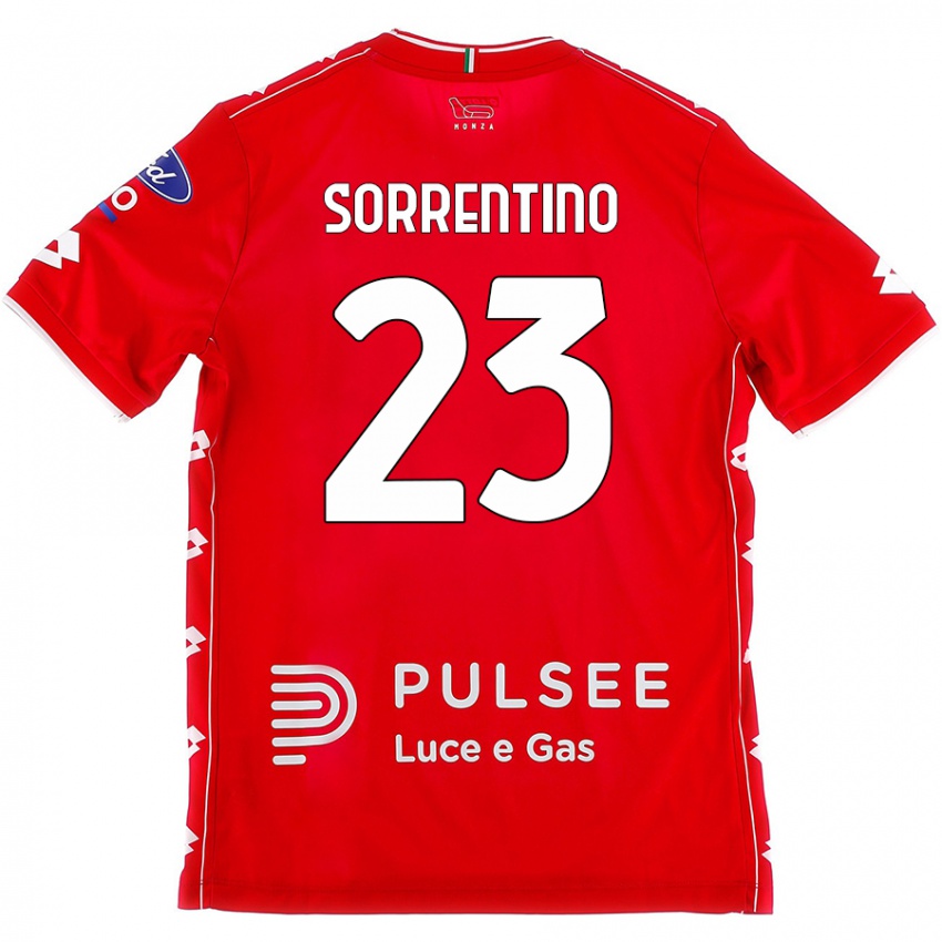 Niño Camiseta Alessandro Sorrentino #23 Rojo Blanco 1ª Equipación 2024/25 La Camisa México