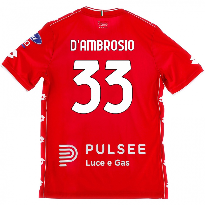 Niño Camiseta Danilo D'ambrosio #33 Rojo Blanco 1ª Equipación 2024/25 La Camisa México